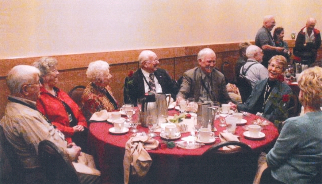 Charlie Hagee, Barbara Hagee, Barbara Johnson, Harvey Johnson, Dick Hackenbert,Mary Hackenberg and back of head is Joyce Wyatt